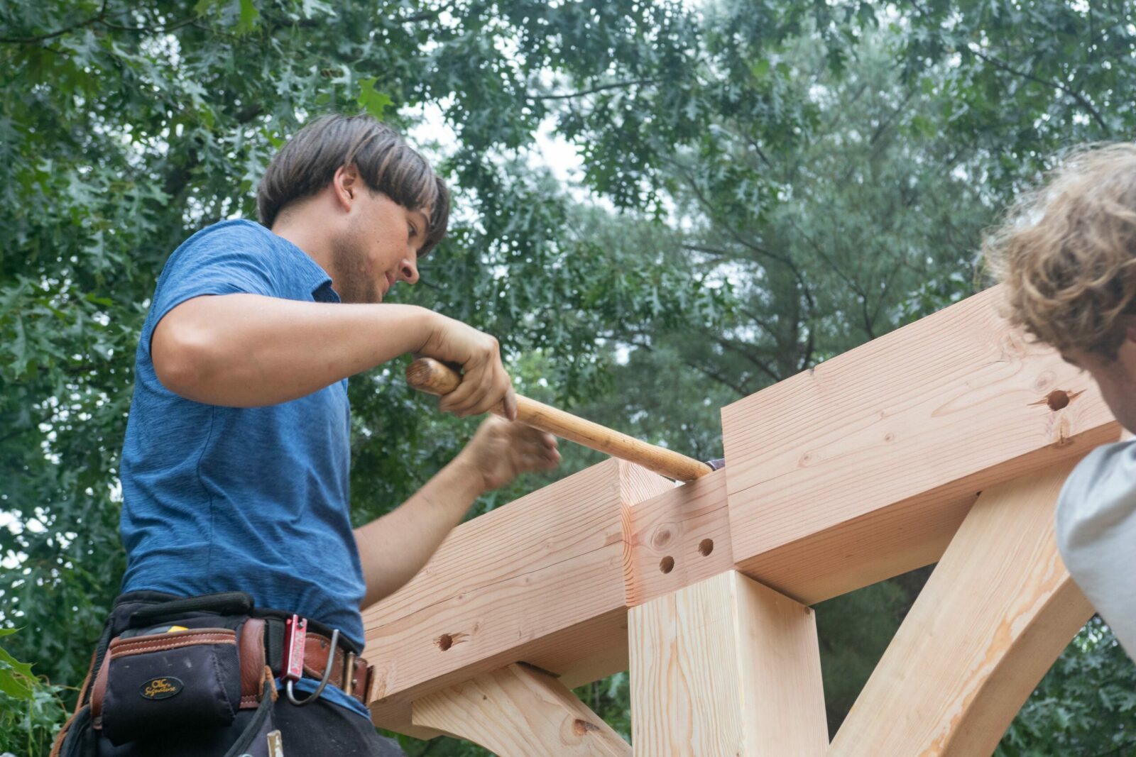 timber framing with wood pegs