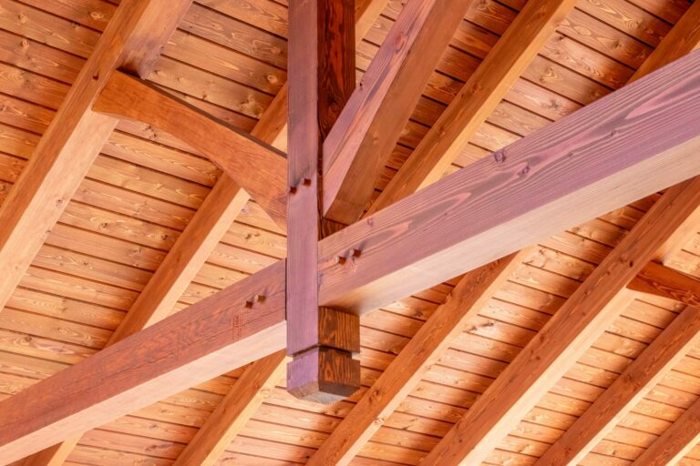 timber frame joints in a kingston pavilion