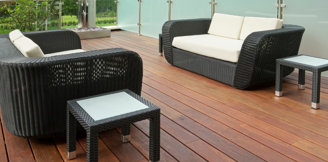 Outdoor furniture on deck