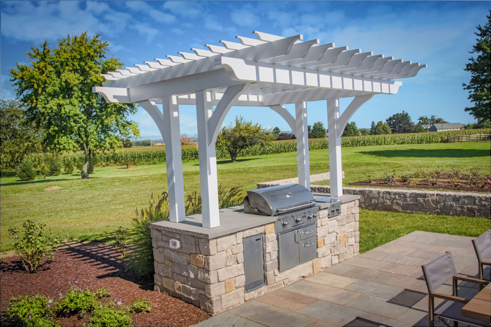 custom exotic wood pergola outdoor grill cover in hershey pa
