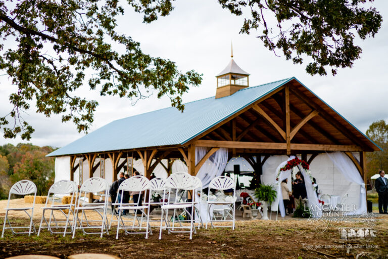 30x60 timber frame wedding pavilion in virginia