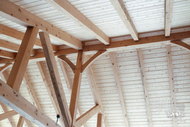 40x80 large commercial pavilion with roof and wooden beams