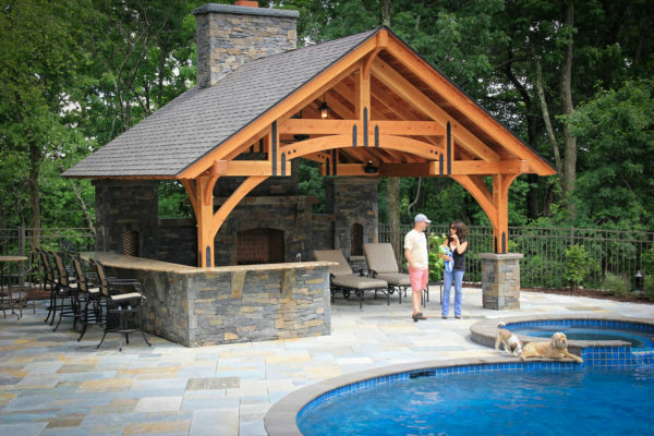 arched hammerbeam timber frame pavilion in pa